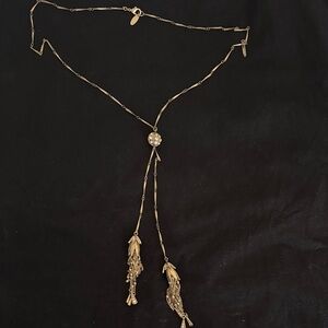 Vintage St Thomas Gold Lariat Necklace